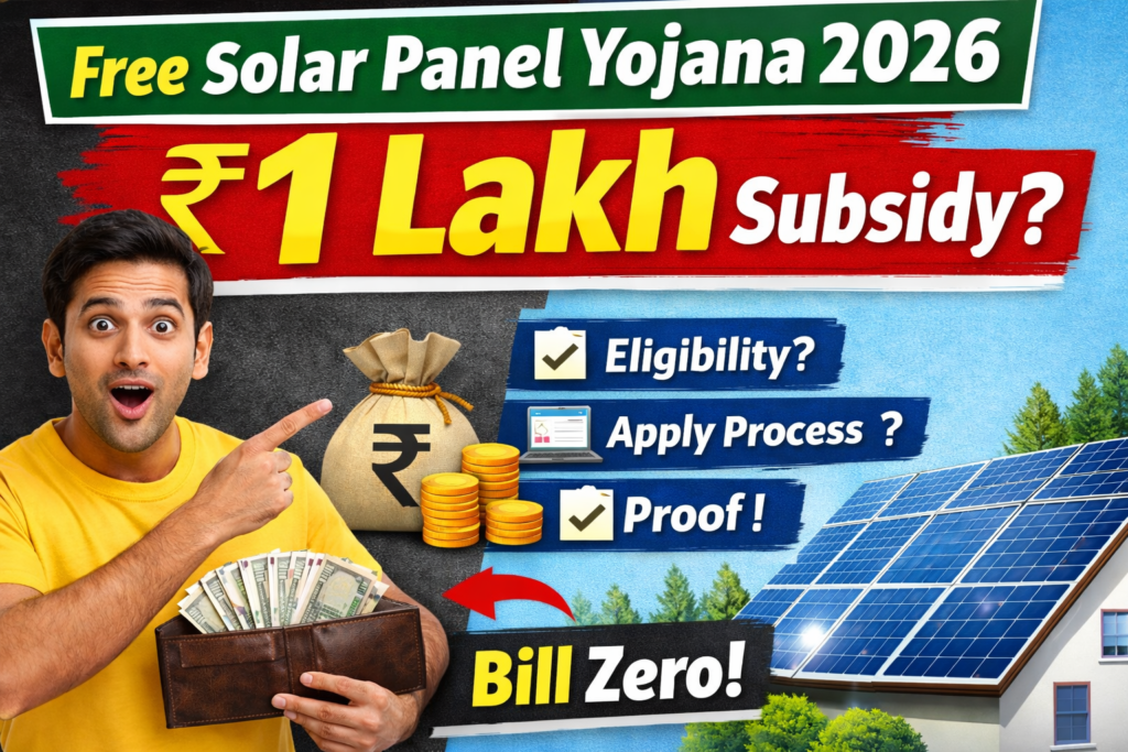 free solar panel yojana 2026 subsidy kaise mile rooftop solar apply process india